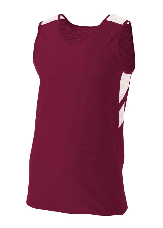 A4 N1178 Fast Break Jersey - Maroon White