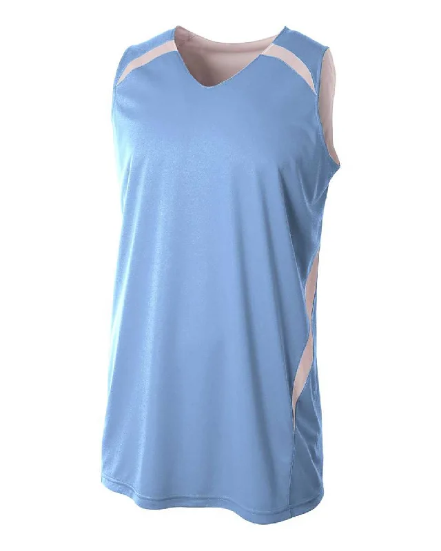 A4 N2372 Double Double Reversible Jersey - Light Blue White