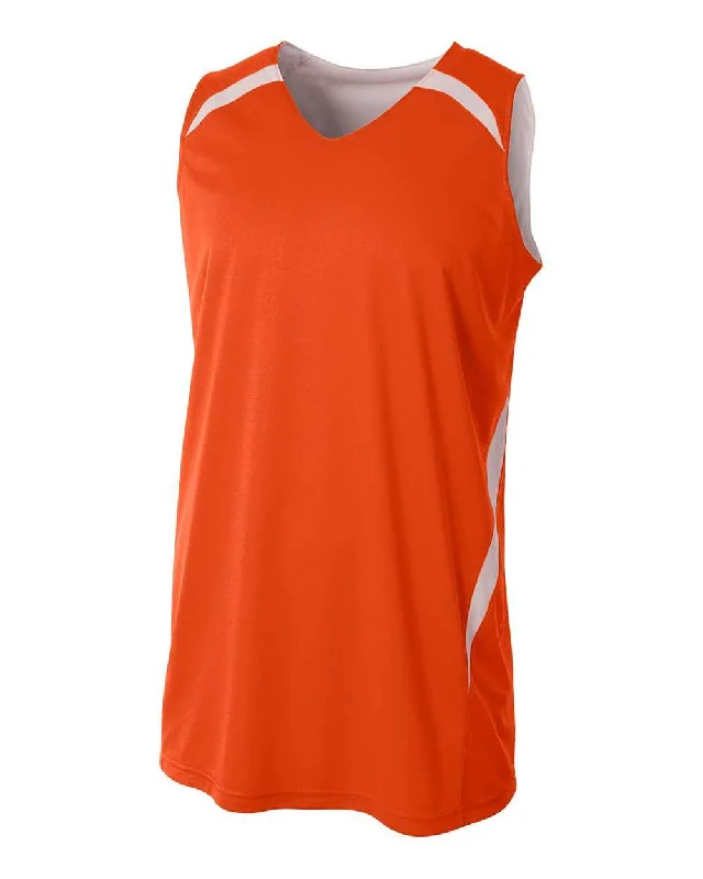 A4 N2372 Double Double Reversible Jersey - Orange White