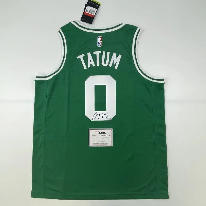 Autographed/Signed JAYSON TATUM Boston Celtics Green Green Jersey Fanatics COA