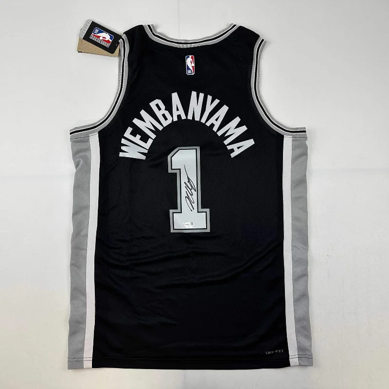 Autographed/Signed Victor Wembanyama San Antonio Spurs Black Jersey Fanatics COA