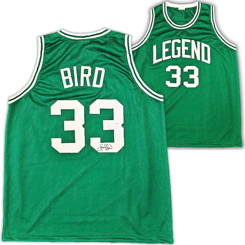 Boston Celtics Larry Bird Autographed Green Jersey JSA Stock #215743