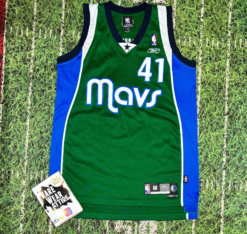 DIRK NOWITZKI Dallas Mavericks MAVS NBA Reebok Basketball Jersey Sz M