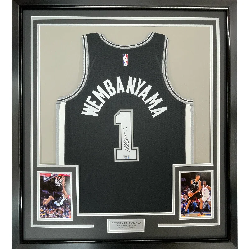 Framed Autographed/Signed Victor Wembanyama 33x42 Authentic Jersey Fanatics COA