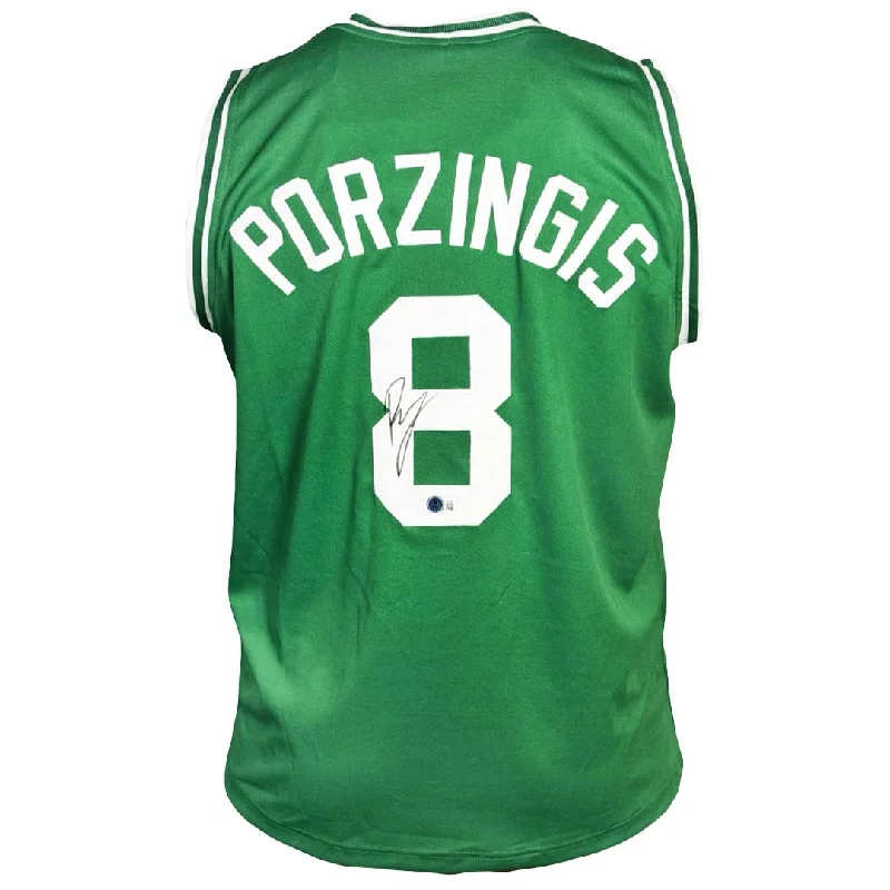 Kristaps Porzingis Signed Boston Green Basketball Jersey (Beckett)