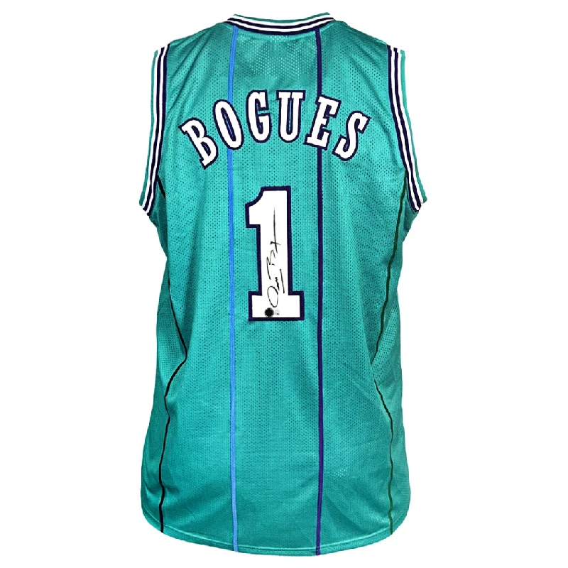 Muggsy Bogues Signed Charlotte Teal Basketball Jersey (Beckett)