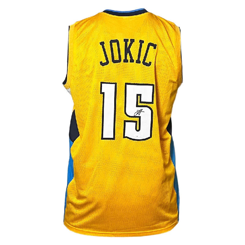 Nikola Jokic Signed Denver Yellow Basketball Jersey (JSA)