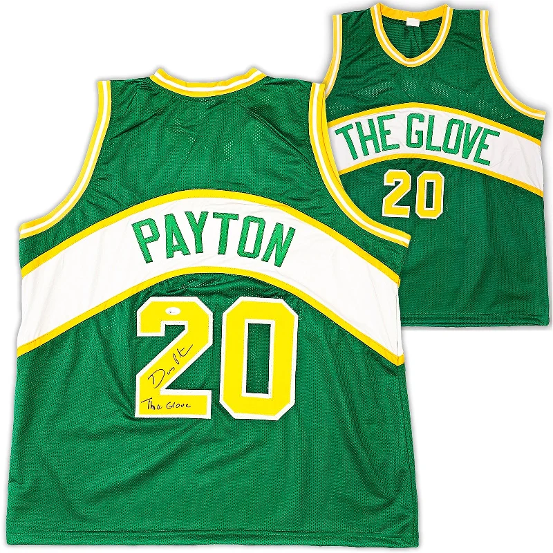 Seattle Supersonics Gary Payton Autographed Green Jersey "The Glove" JSA Stock #215766