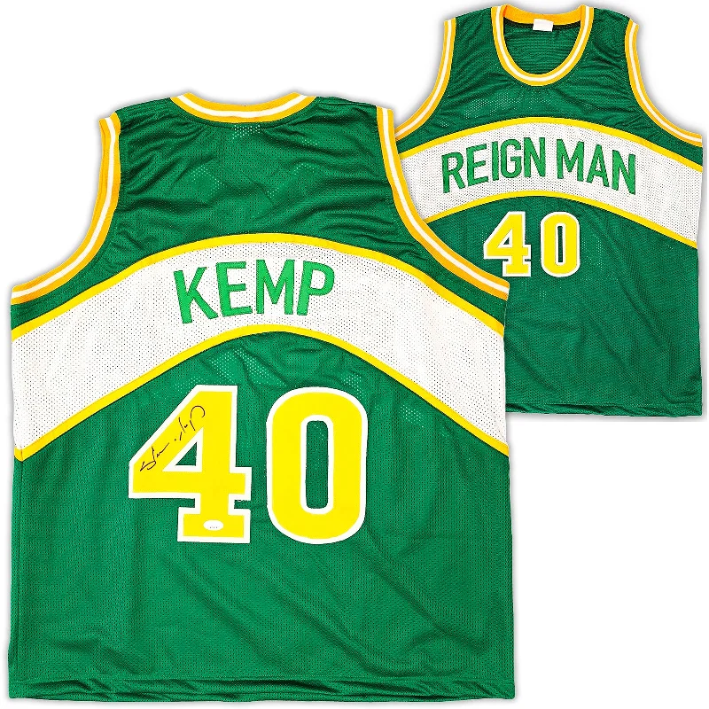 Seattle Supersonics Shawn Kemp Autographed Green Jersey JSA Stock #215746