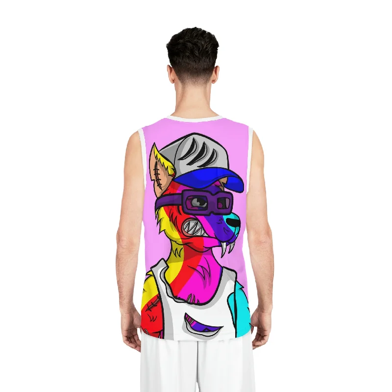 Werewolve Tiedye Rainbow Wolf Basketball Jersey