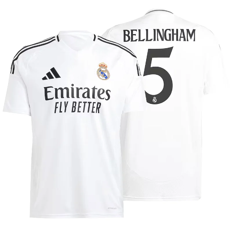 adidas Men's Real Madrid 2024/25 Authentic Home Jersey w/ Bellingham #5 Printing