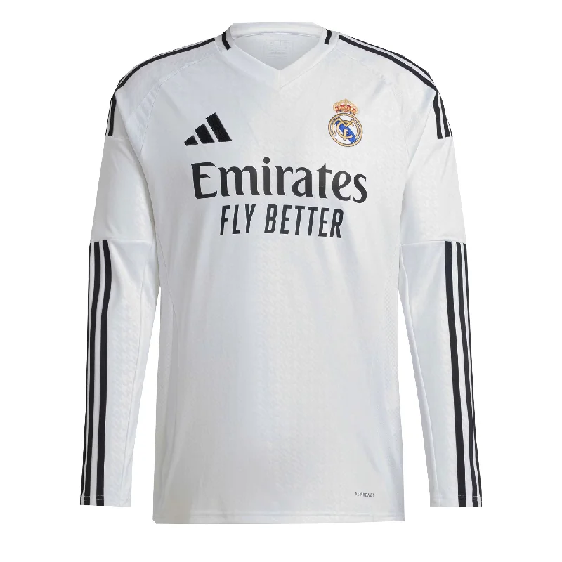 adidas Men's Real Madrid 2024/25 Long Sleeve Home Jersey White/Black