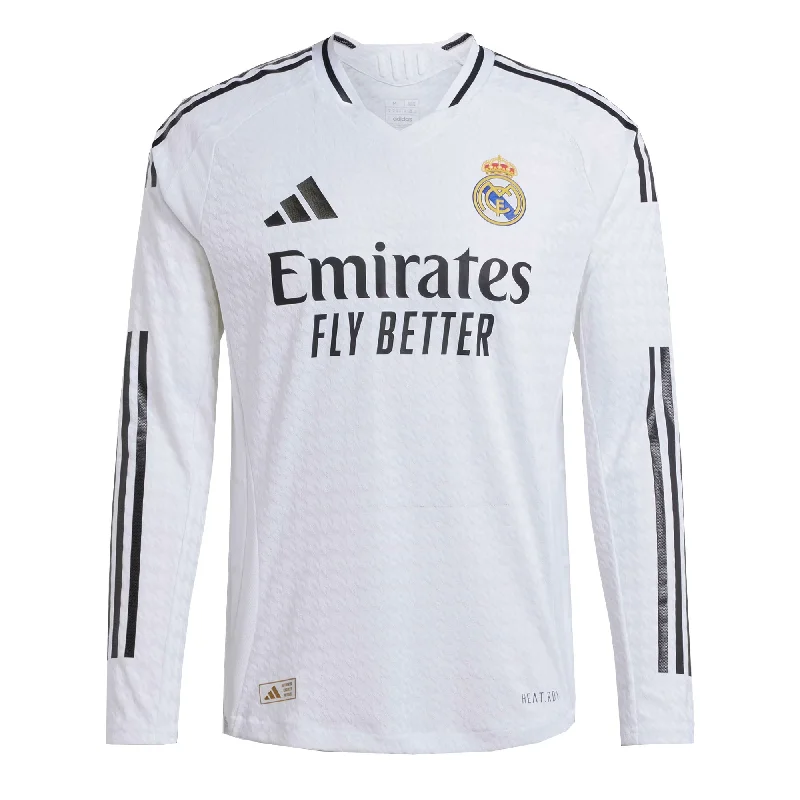 adidas Men's Real Madrid 2024/25 Authentic Home Long Sleeve Jersey White/Black