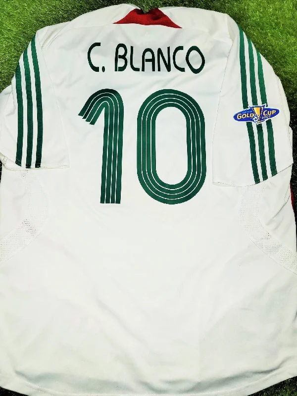 Blanco Mexico 2007 GOLD CUP Away Soccer Jersey Shirt XL SKU# 642446