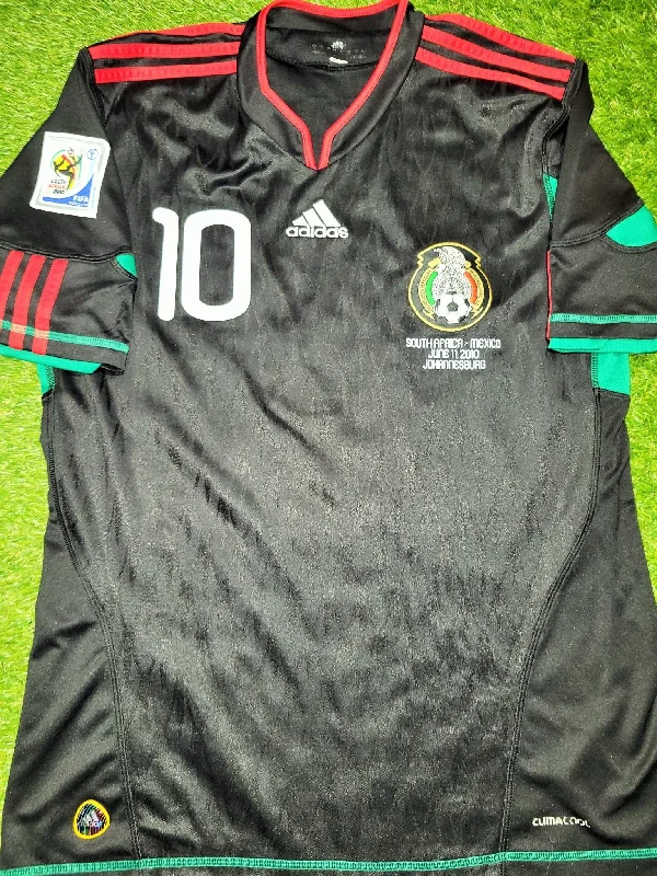 Blanco Mexico 2010 WORLD CUP Away Black Soccer Jersey Shirt M SKU# P41397