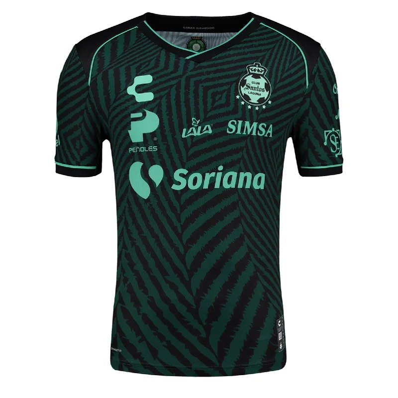 Charly Men's Santos Laguna 2024/25 Authentic Away Jersey Green/Black