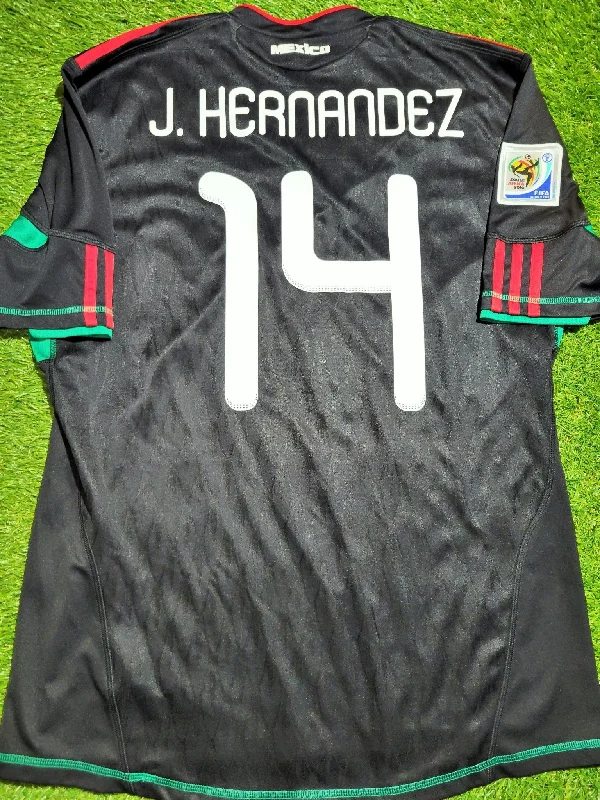 Chicharito Mexico 2010 WORLD CUP Away Black Soccer Jersey Shirt L SKU# P41397