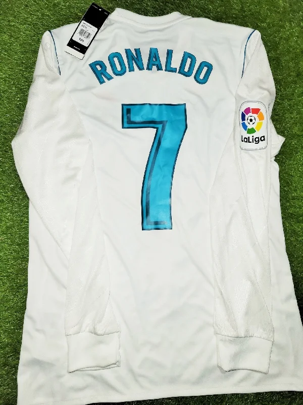 Cristiano Ronaldo Real Madrid 2017 2018 Long Sleeve Soccer Jersey Shirt L SKU# B31106