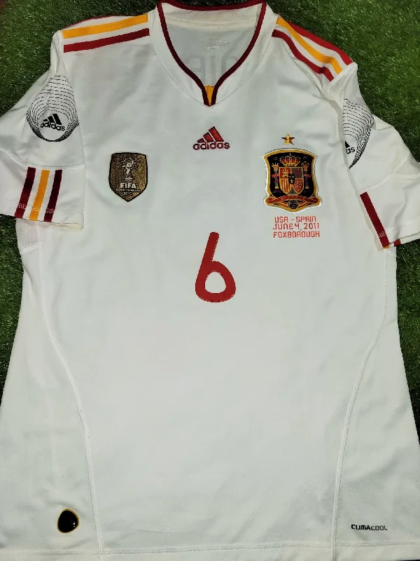 Iniesta Spain 2011 Away FRIENDLY Soccer Jersey Shirt L SKU# V32523