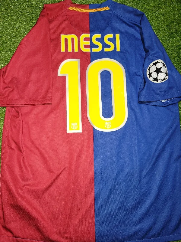 Messi Barcelona TREBLE SEASON 2008 2009 UEFA FINAL Home Soccer Jersey Shirt L SKU# 286784-655