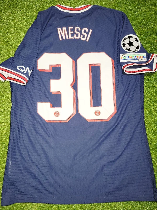 Messi Paris Saint Germain PSG Jordan 2021 2022 UEFA DEBUT Home Soccer Jersey Shirt L SKU# CV7851-411