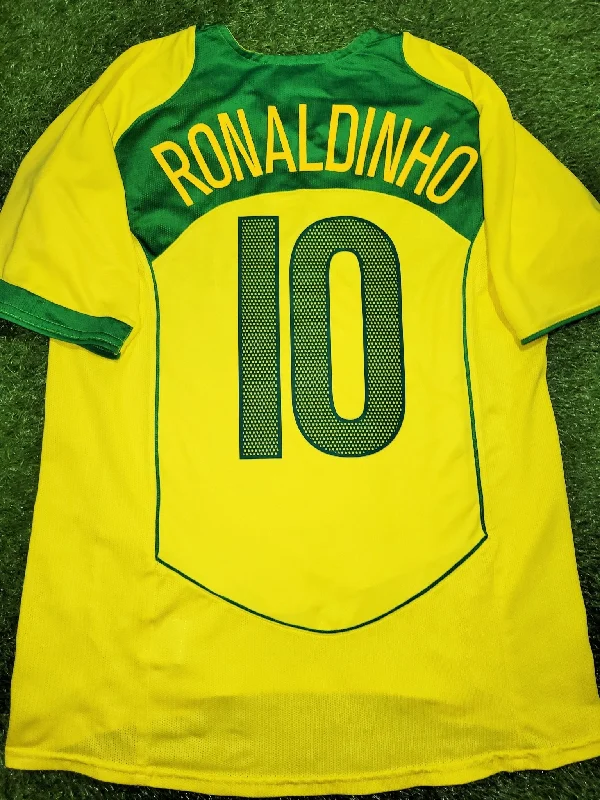 Ronaldinho Brazil 2004 Home Soccer Jersey Shirt L