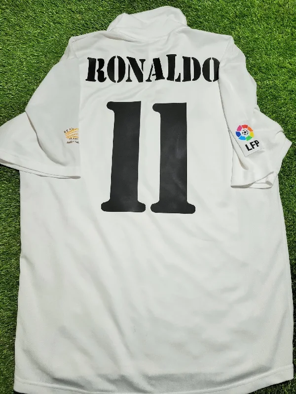 Ronaldo Real Madrid CENTENARY DEBUT SEASON 2002 2003 Home Soccer Jersey Shirt M SKU# 156653