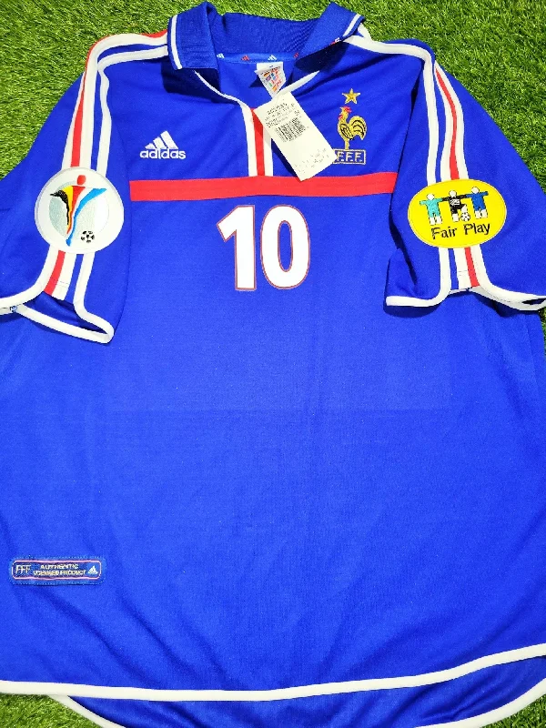 Zidane France 2000 EURO CUP Home Soccer Jersey Shirt BNWT L