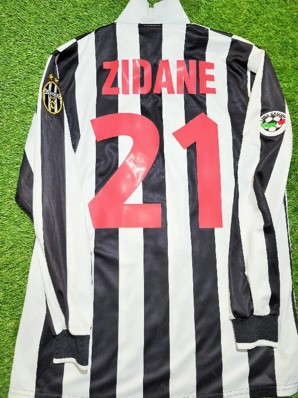 Zidane Juventus 1998 1999 Home Long Sleeve Kappa Soccer Jersey Shirt M