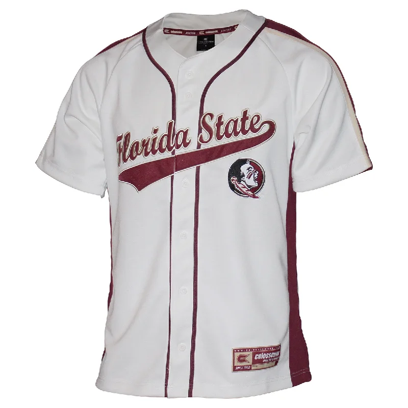 Colosseum Youth Florida State/Seminole Logo Baseball Jersey - Ivory