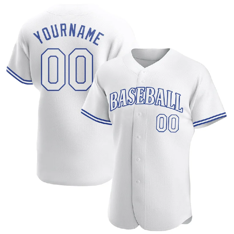 Custom White White-Royal Authentic Baseball Jersey