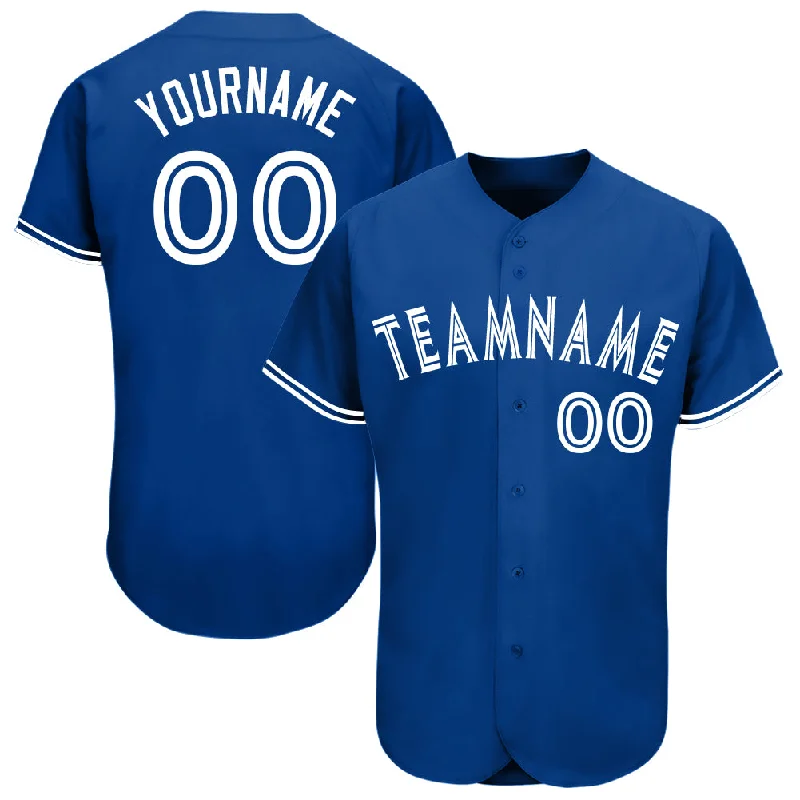 Custom Royal White Baseball Jersey